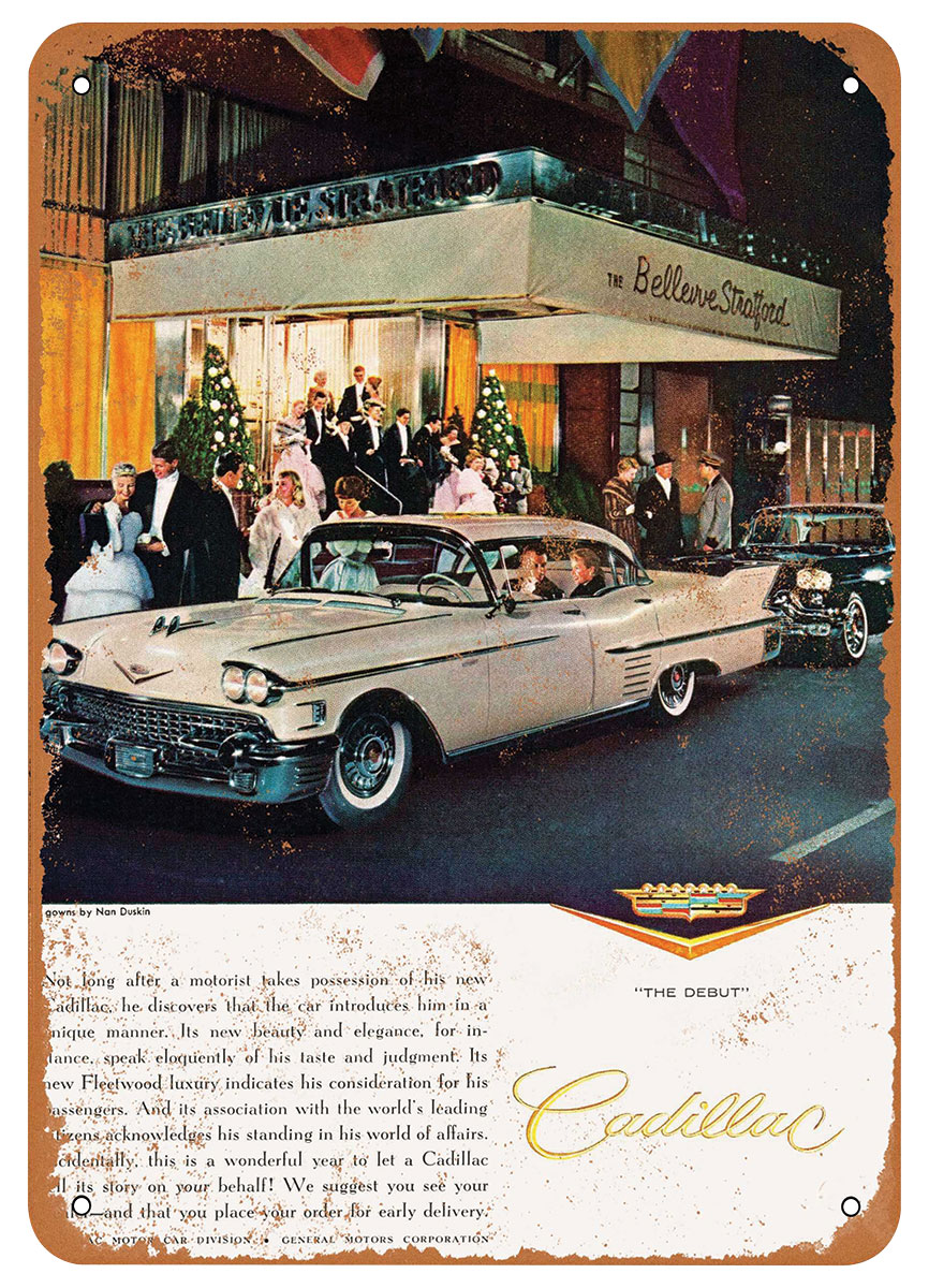 Sign, Aluminum 10"x14", 1958 Cadillac 1 Sign, Aluminum 10"x14", 1958 Cadillac