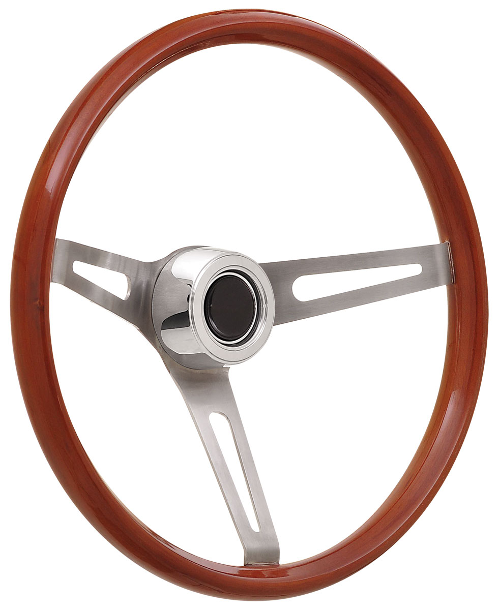 Steering Wheel Kit, 69-89 GM, Retro Wood, Hi Rise Cap, Plain, Black 1 Steering Wheel Kit, 69-89 GM, Retro Wood, Hi Rise Cap, Plain, Black