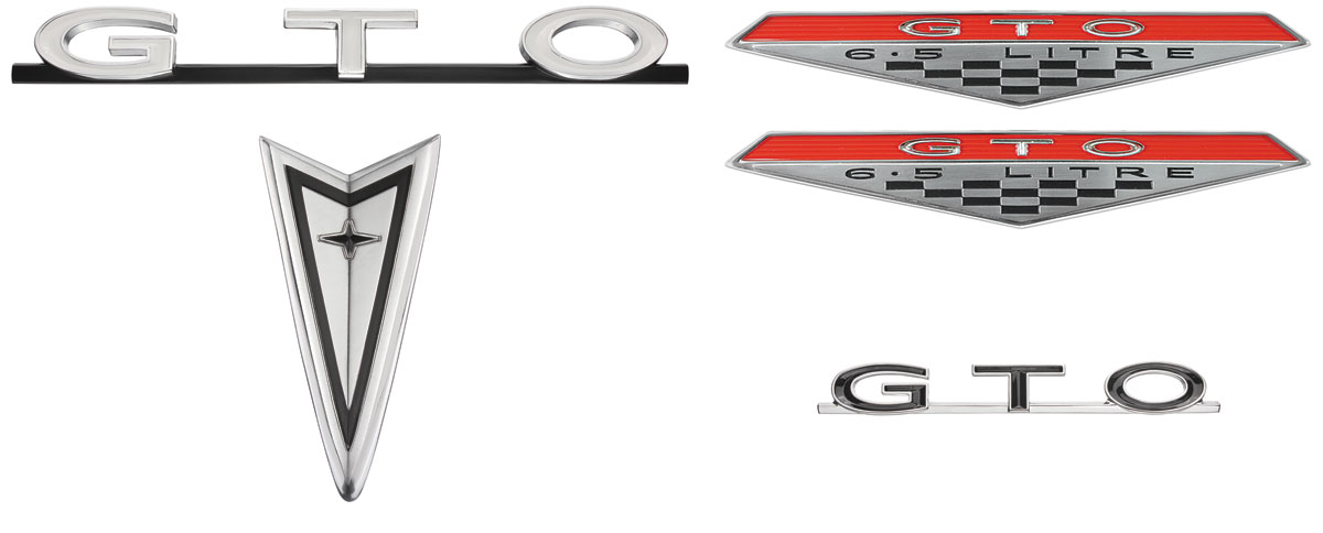 Emblem Kit, 1968 GTO, Exterior, Chrome Bumper 1 Emblem Kit, 1968 GTO, Exterior, Chrome Bumper