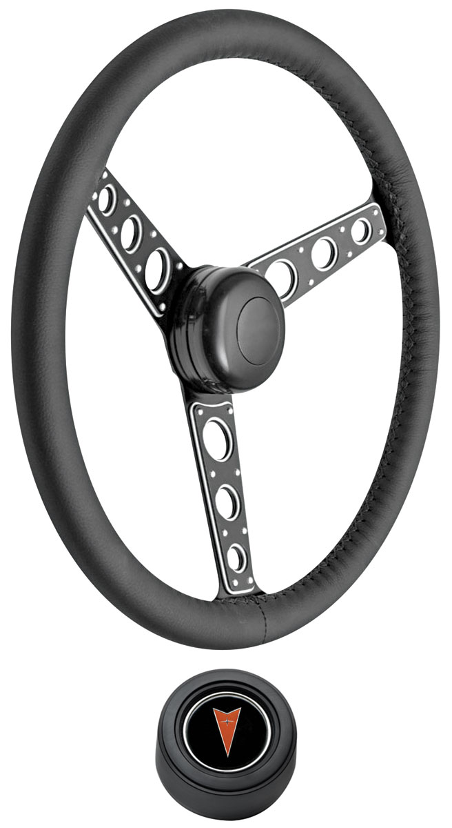 Steering Wheel Kit, 1969-77 Pontiac, Autocross II, Leather, Pontiac Hi-Rise 1 Steering Wheel Kit, 1969-77 Pontiac, Autocross II, Leather, Pontiac Hi-Rise