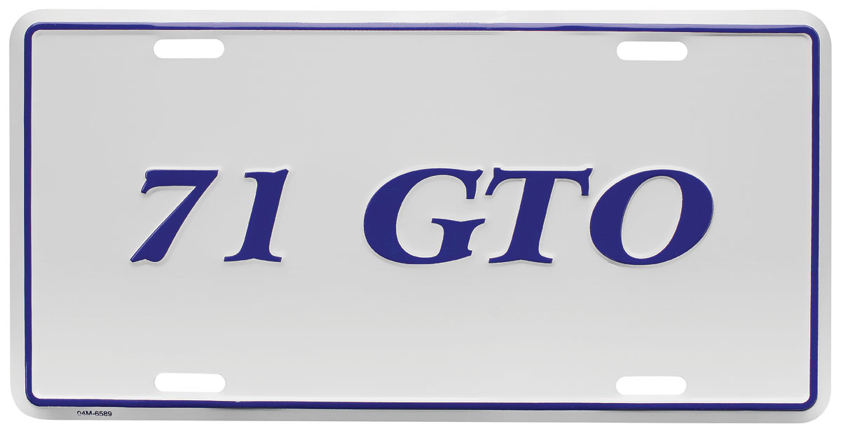 License Plate, Custom, 1971 GTO 1 License Plate, Custom, 1971 GTO
