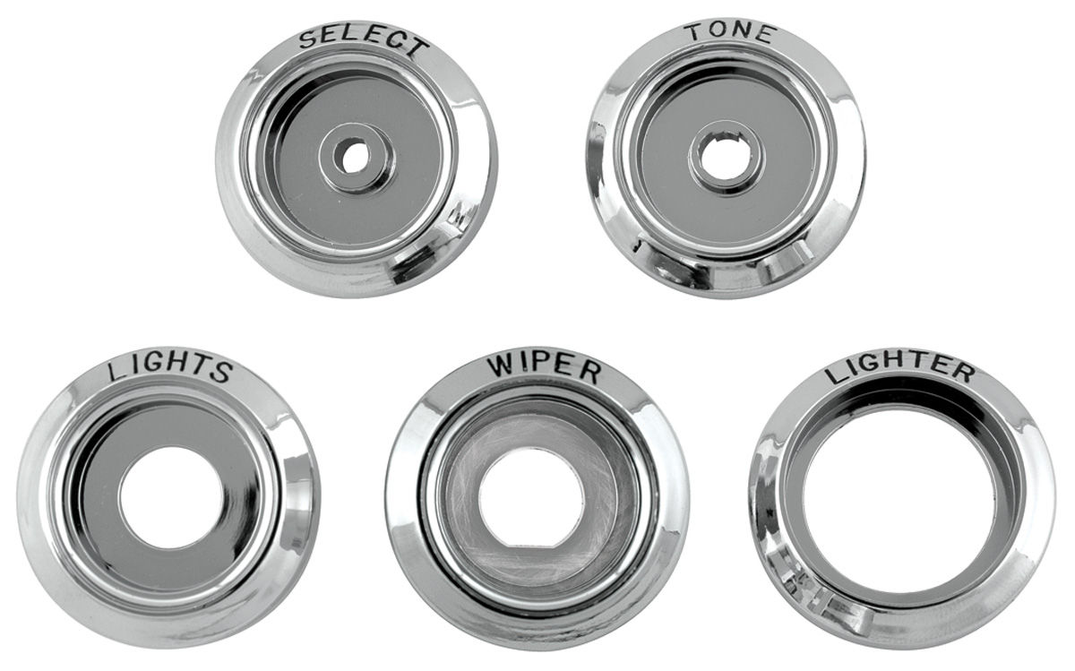 Bezel Set, 1967-72 Pontiac, w/ Black Letters 1 Bezel Set, 1967-72 Pontiac, w/ Black Letters