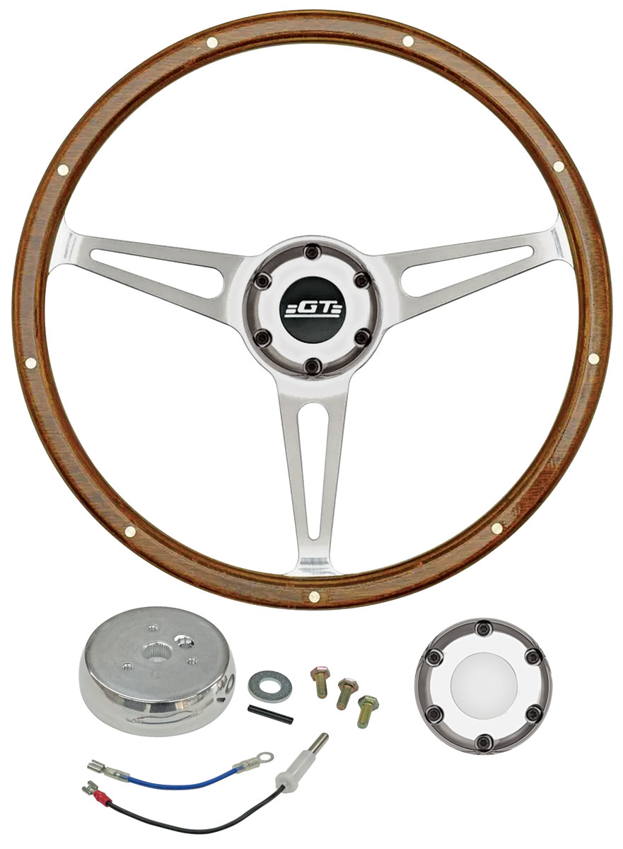Steering Wheel Kit, 1960-63 GM, Retro Cobra, GT3, 6-Bolt, Plain Cap 1 Steering Wheel Kit, 1960-63 GM, Retro Cobra, GT3, 6-Bolt, Plain Cap
