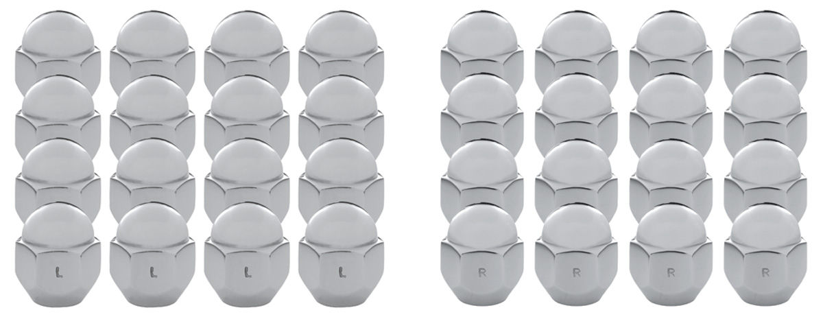 Lug Nut Set, 8-Lug Wheel, 1960-62 Bonn/Cat/GP, LH/RH, 32 PCS