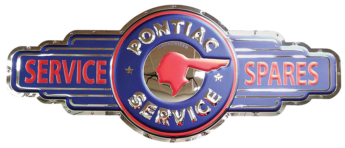 Sign, Pontiac Service Spares, 16" X 35" 1 Sign, Pontiac Service Spares, 16" X 35"
