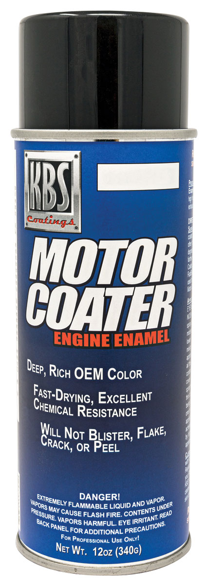 Paint, KBS Motor Coater, Engine Enamel, 12 oz Aerosol 1 Paint, KBS Motor Coater, Engine Enamel, 12 oz Aerosol