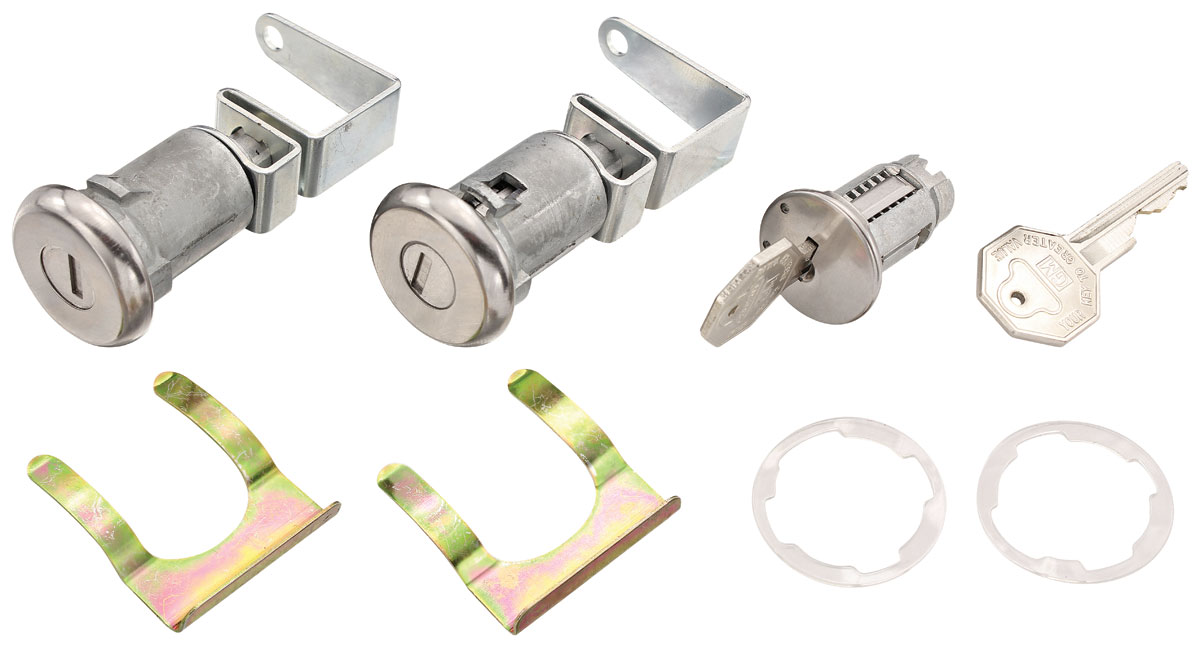 Lock Set, Ignition/Doors, 1959-64 Cadillac & 1959-60 Bonn/Cat, w/ Long Cylinder 1 Lock Set, Ignition/Doors, 1959-64 Cadillac & 1959-60 Bonn/Cat, w/ Long Cylinder