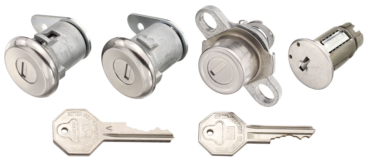 Lock Set, Ignition/Doors/Trunk, 1959-60 Cadillac, Short Cylinder 1 Lock Set, Ignition/Doors/Trunk, 1959-60 Cadillac, Short Cylinder