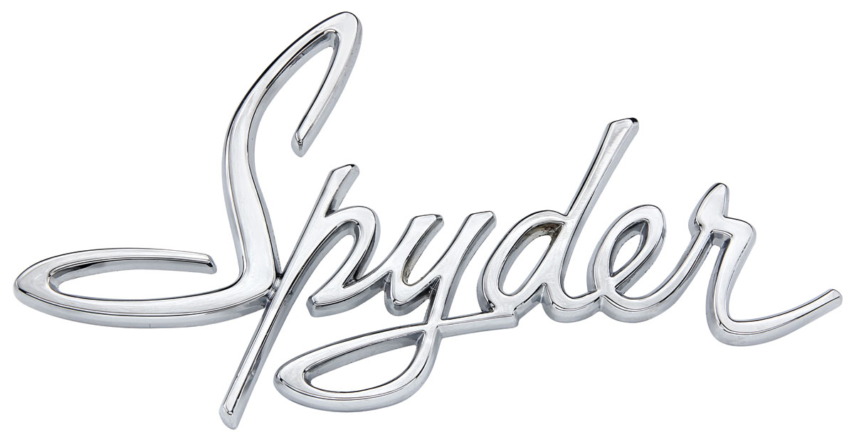 Emblem, Fender, 1962-64 Corvair, Spyder Script 1 Emblem, Fender, 1962-64 Corvair, Spyder Script