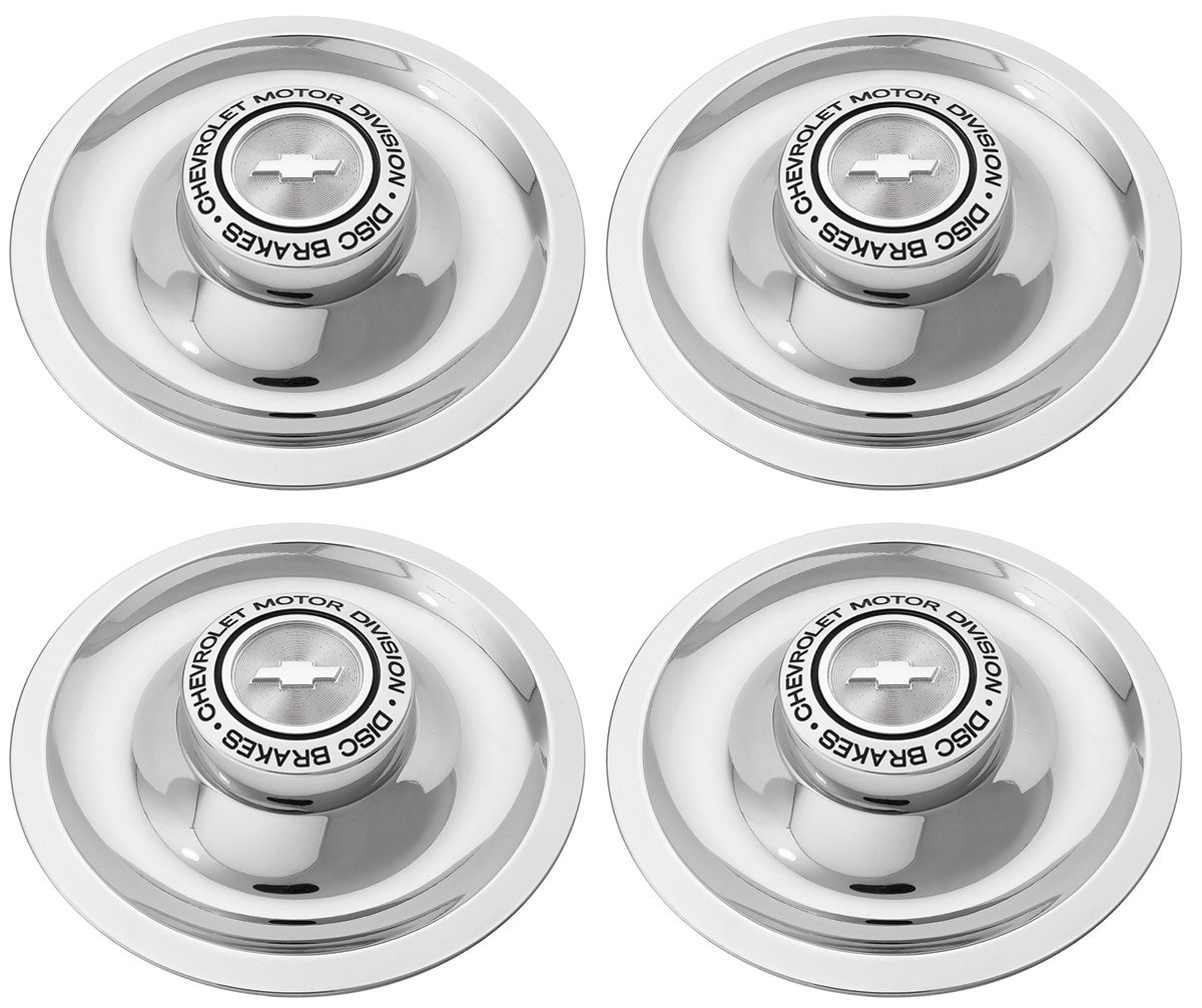 Center Cap Set, 1967 Chevrolet Disc Brakes, Reproduction 1 Center Cap Set, 1967 Chevrolet Disc Brakes, Reproduction