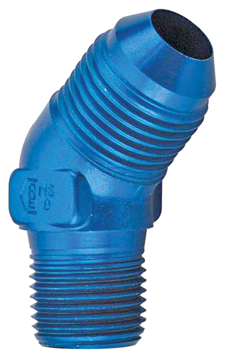 Adapter, AN to NPT, Earls, -8AN to 1/4"NPT, 45 Degree