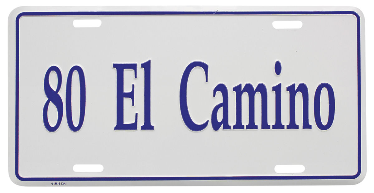 License Plate, Custom, 1980 El Camino 1 License Plate, Custom, 1980 El Camino