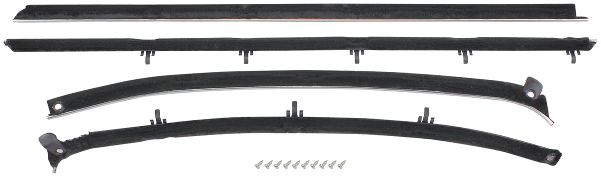 Window Felts, 68 Chevelle, Coupe, 4 Piece Outer, Original Round Style 1 Window Felts, 68 Chevelle, Coupe, 4 Piece Outer, Original Round Style