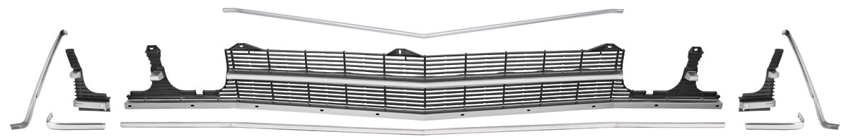Grille Kit, 1969 Malibu/El Camino, w/o Center Molding 1 Grille Kit, 1969 Malibu/El Camino, w/o Center Molding