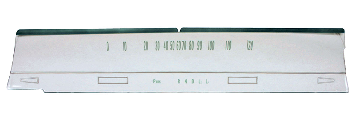 Lens, Speedometer, 1966-67 Chevelle/El Camino, Automatic, Column Shift 1 Lens, Speedometer, 1966-67 Chevelle/El Camino, Automatic, Column Shift