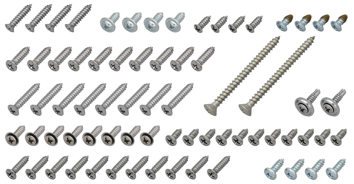 Screw Set, Interior, 1965 GTO/Tempest/LeMans 2-Door 1 Screw Set, Interior, 1965 GTO/Tempest/LeMans 2-Door