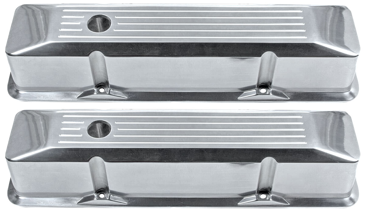 Valve Covers, Recessed Tall 3-11/16 Aluminum, 1964-86 SBC, Baffled
