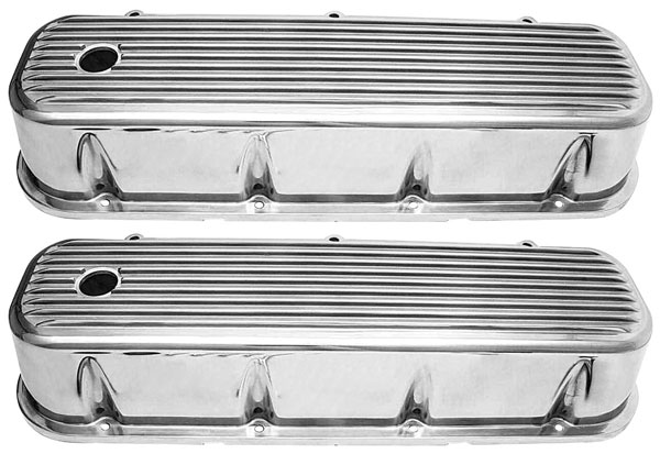 Valve Covers, Tall 4" Aluminum, 1965-88 BB Chevrolet, Baffled, Finned 1 Valve Covers, Tall 4" Aluminum, 1965-88 BB Chevrolet, Baffled, Finned