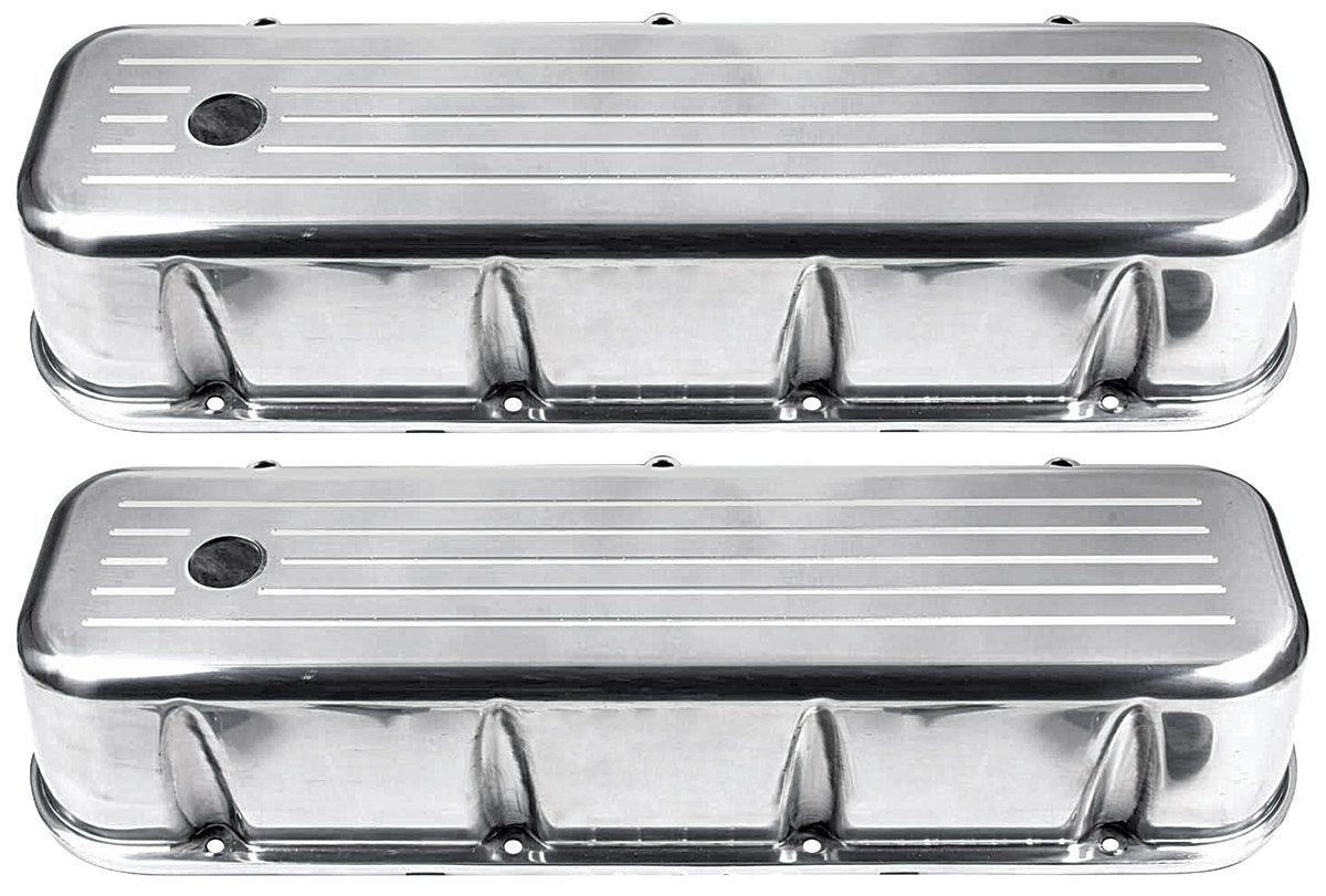 Valve Covers, Tall 3-11/16" Aluminum, 1965-88 BB Chevy, Baffled