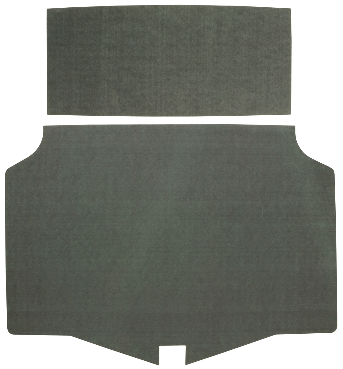 Trunk Mat, Felt, 1971-72 Grand Prix, Gray/Green 1 Trunk Mat, Felt, 1971-72 Grand Prix, Gray/Green