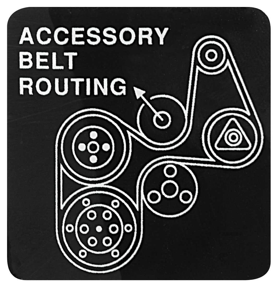 Decal, Accessory Belt Routing, 1986-87 Regal/GN Turbo